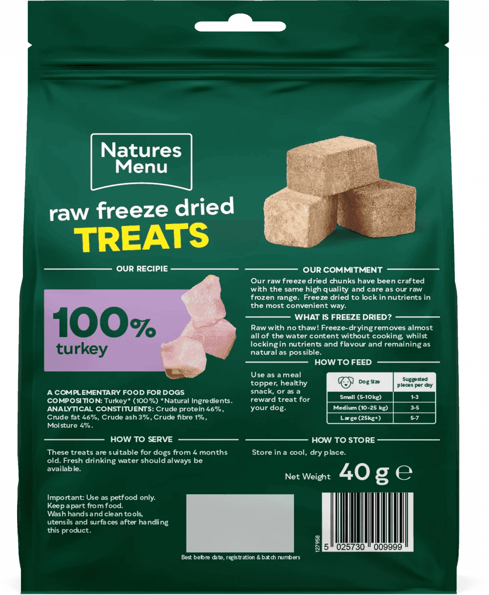 Natures Menu Freeze Dried Meat Chunks 100% Chicken (40g)