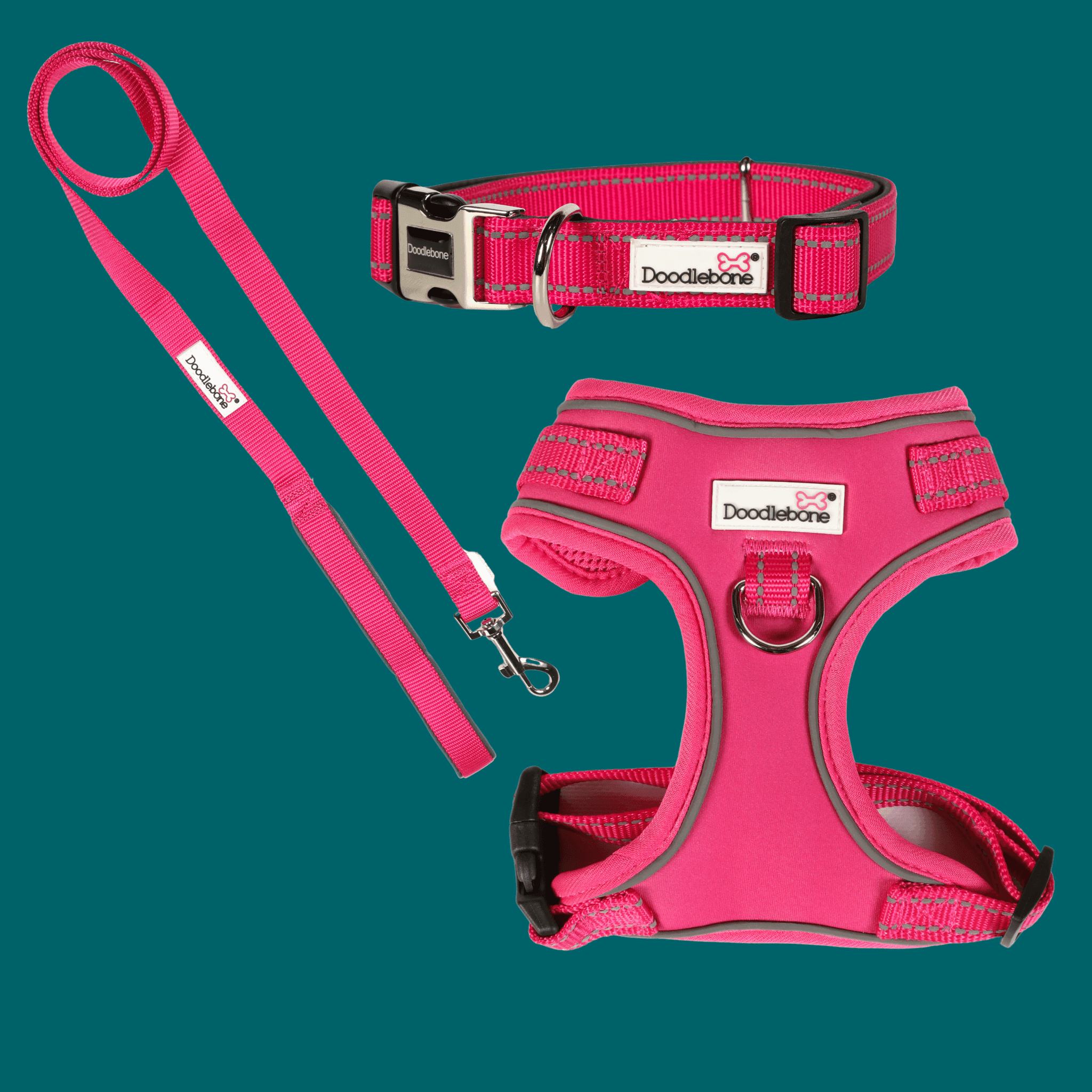 Doodlebone Airmesh Harness, Fuchsia, 4-5