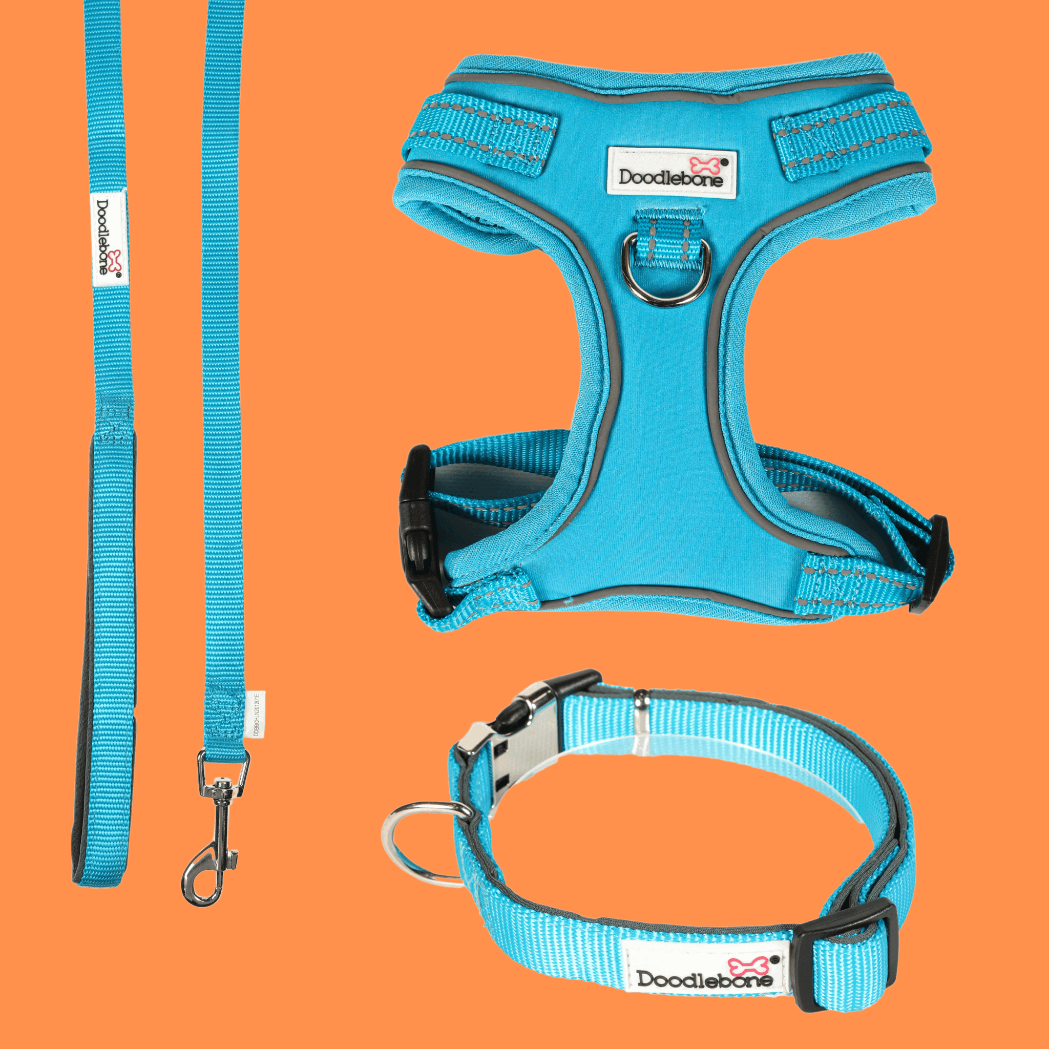 Doodlebone Airmesh Harness, Aqua, 3