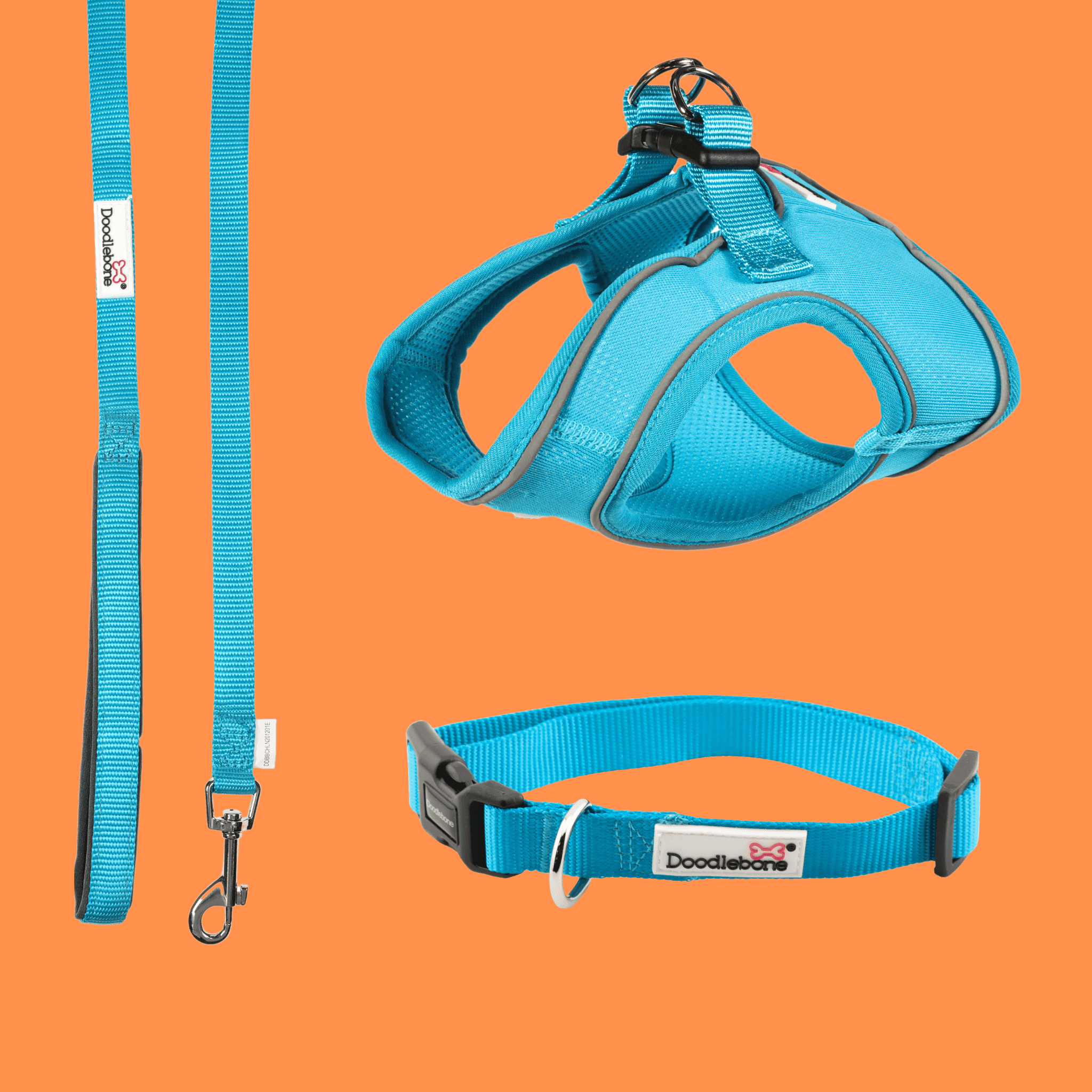 Doodlebone Snappy Harness, Aqua, 1
