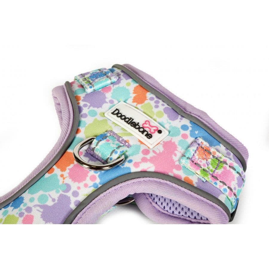 Doodlebone Adjustable Airmesh Harness, Pastel Paint Splat, 4-7