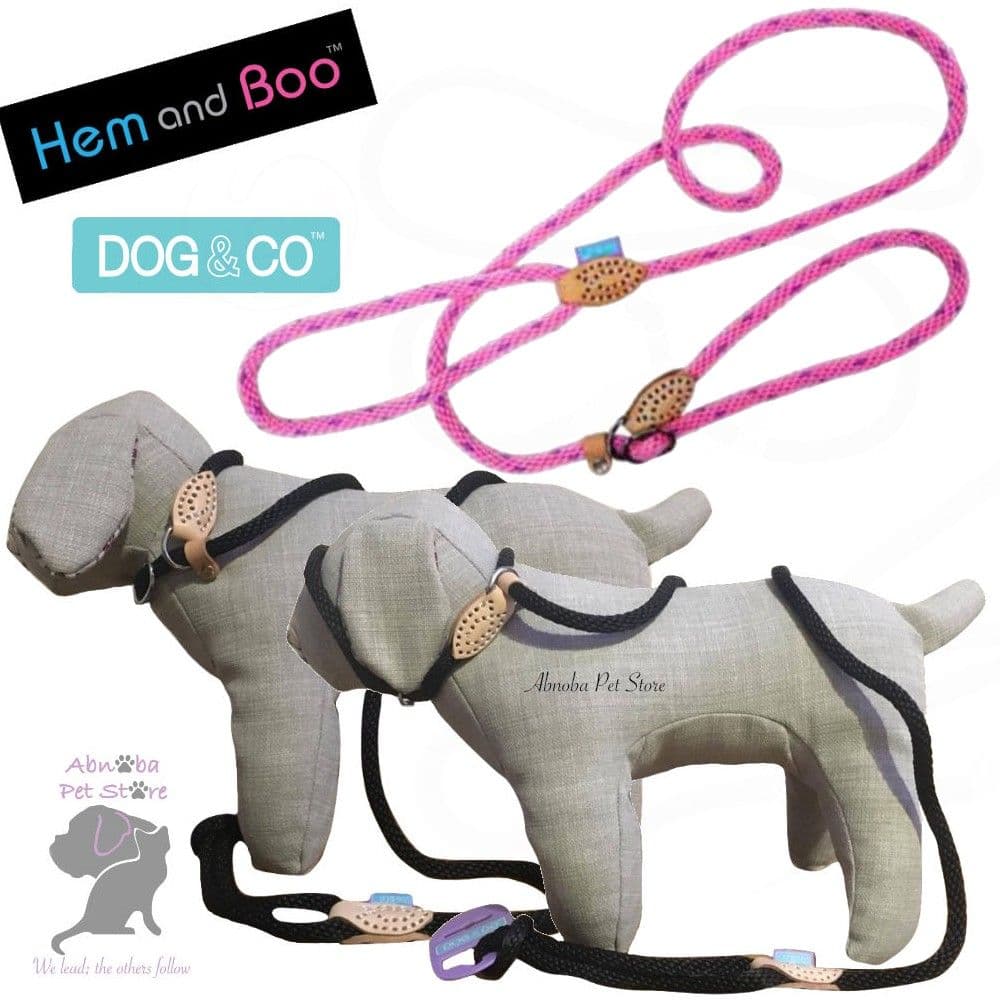Hem & Boo Soft Touch Thin Rope Slip Lead Pink (60”)