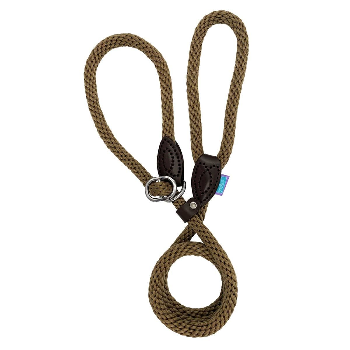 Hem & Boo Soft Touch Thin Rope Slip Lead Khaki (60”)