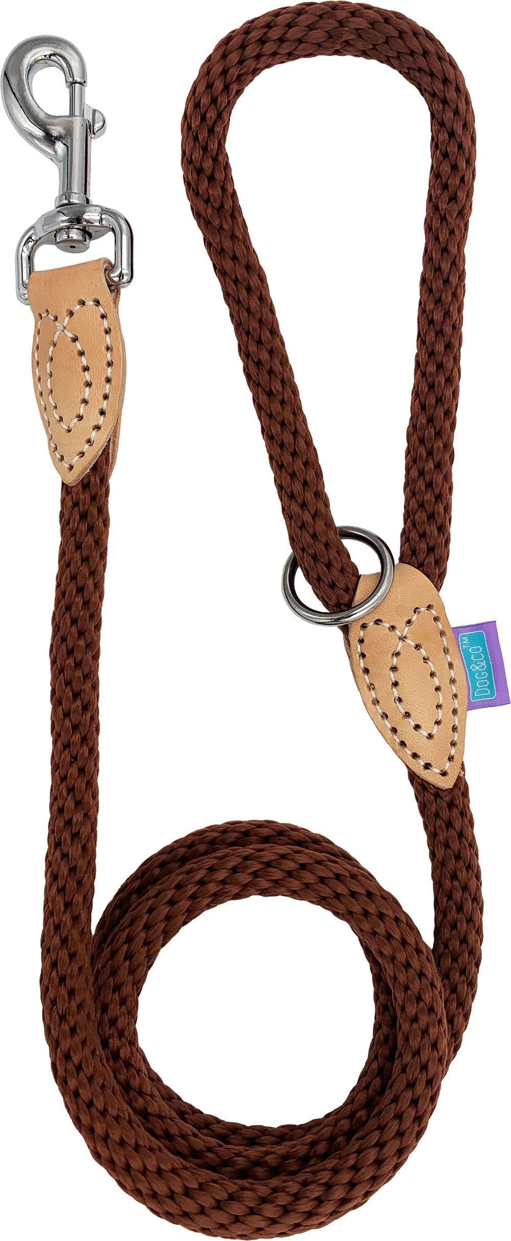 Hem & Boo Soft Touch Thin Rope Trigger Lead Brown (48”)