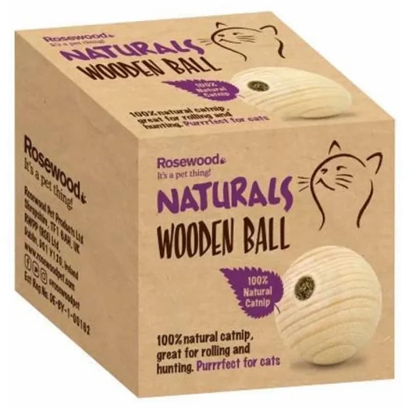 Rosewood Naturals Catnip Wooden Ball