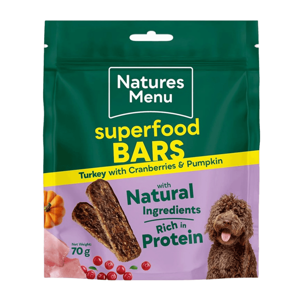 Natures Menu Superfood Bars Turkey with Cranberry & Pumpkin (70g)