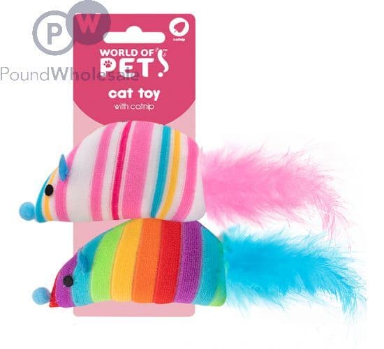 World of Pets Catnip Rainbow Mouse Cat Toy (Assorted)
