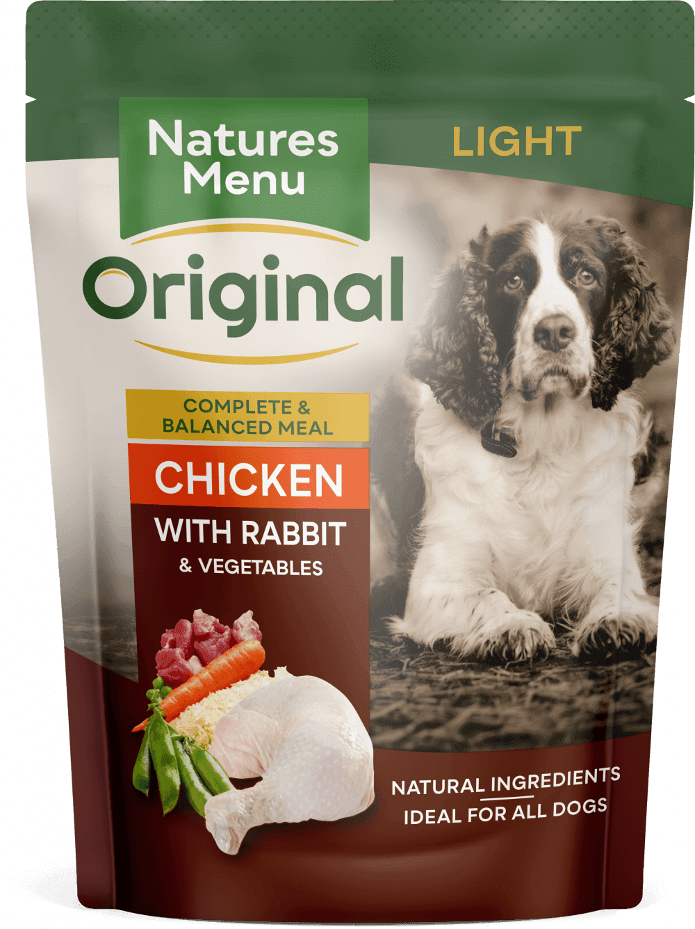 Natures Menu Dog Food Pouch Delicious Pate Light Chicken & Rabbit (300g)