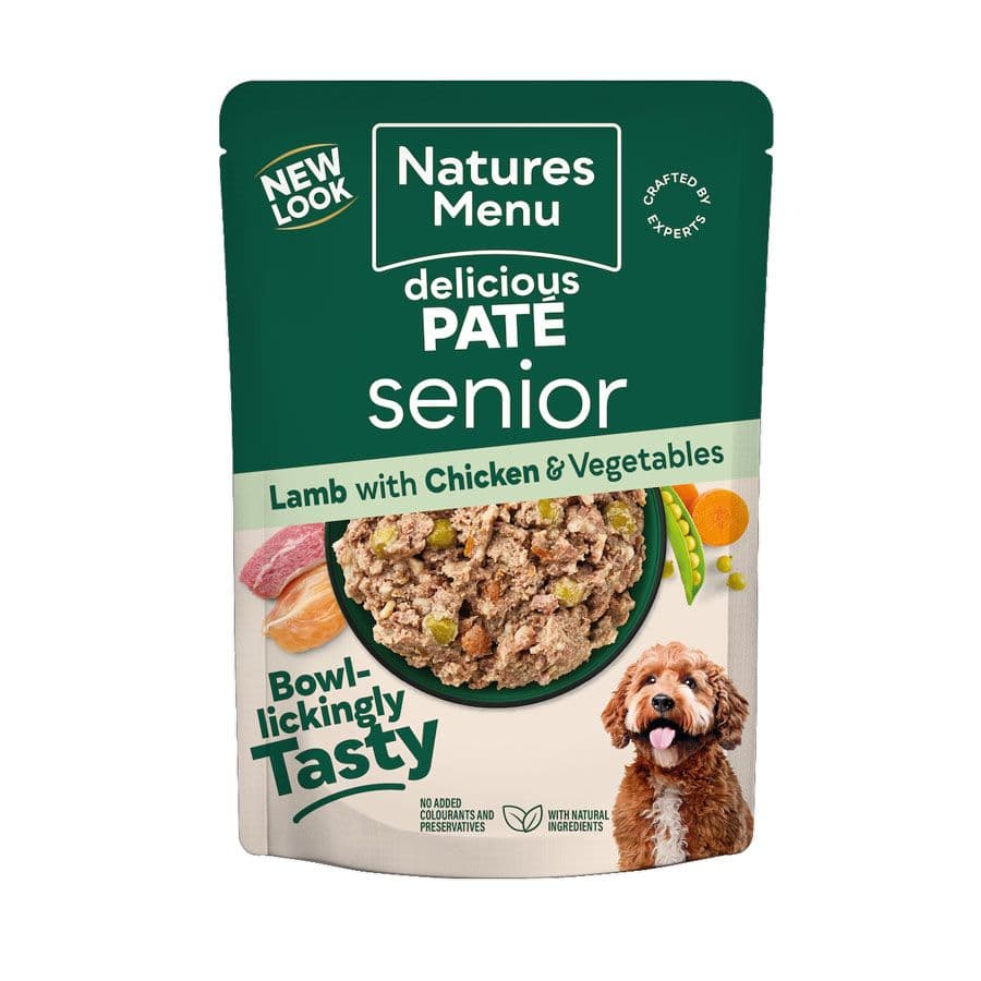 Natures Menu Dog Food Pouch Delicious Pate Senior Lamb with Chicken (300g)