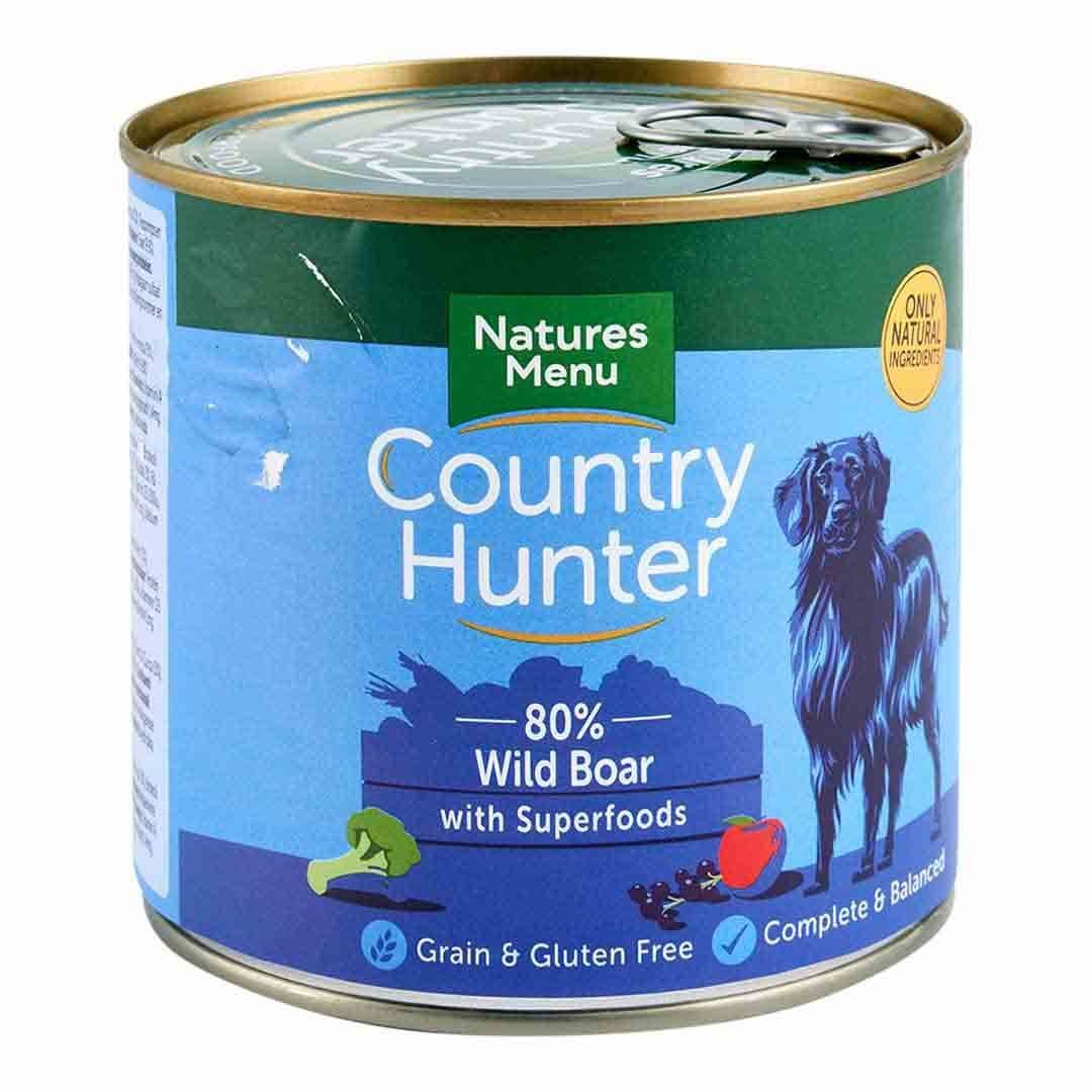 Natures Menu Country Hunter Dog Food Can Delicious Wild Boar with Superfoods (600g)