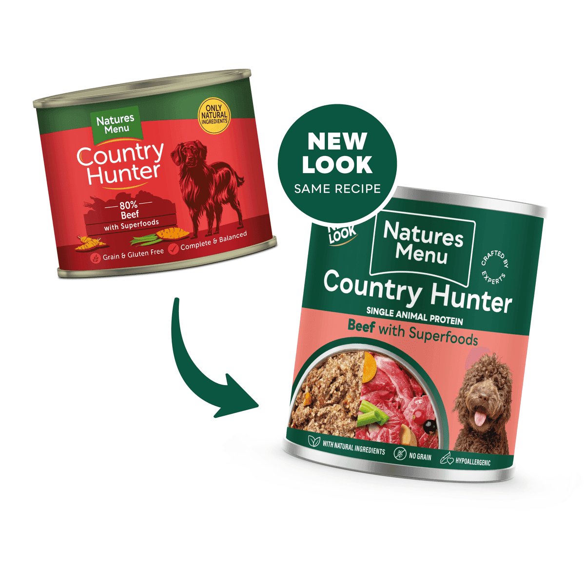 Natures Menu Country Hunter Dog Food Can Beef with Superfoods (600g)