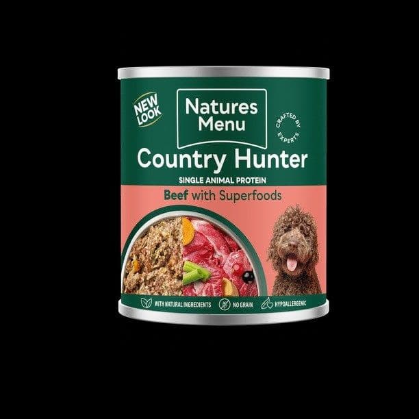 Natures Menu Country Hunter Dog Food Can Farm Reared Turkey with Superfoods (600g)