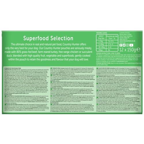 Natures Menu Country Hunter Dog Food Pouch Superfood Selection Multipack (12x150g)