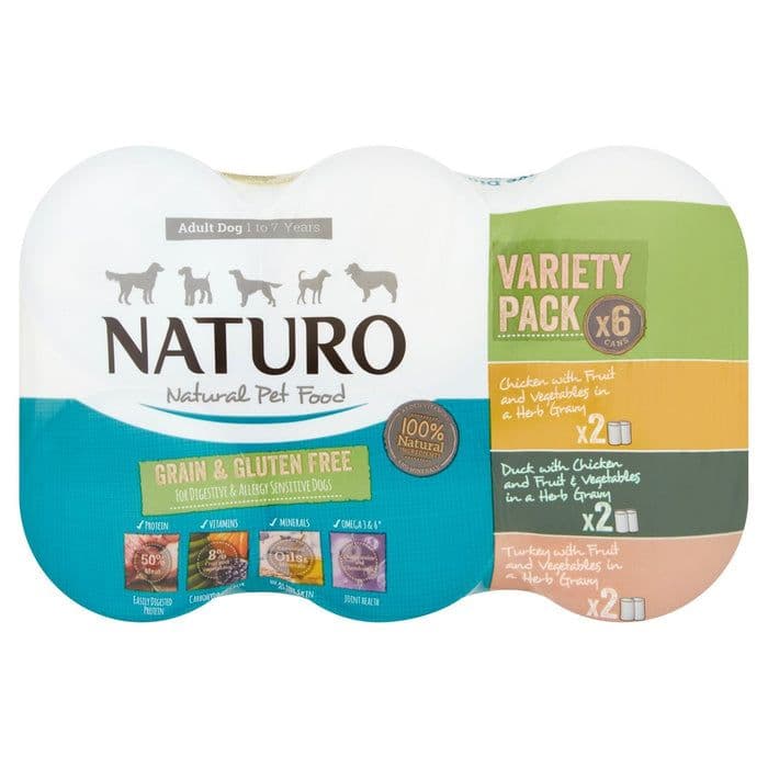 Naturo Adult Dog Grain & Gluten Free Poultry Variety Pack (12x390g)