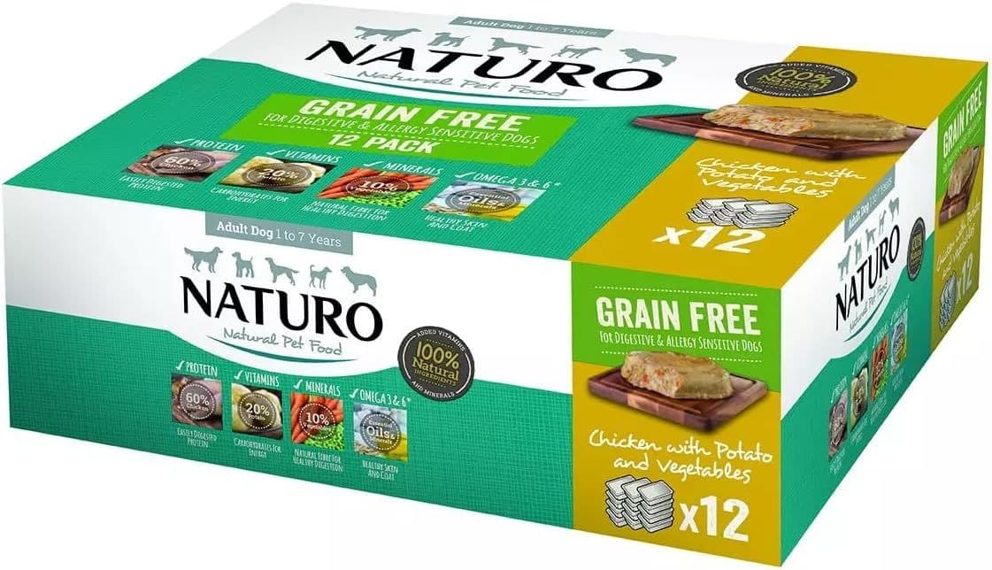 Naturo Adult Dog Grain Free Tray Variety Pack (12x400g)