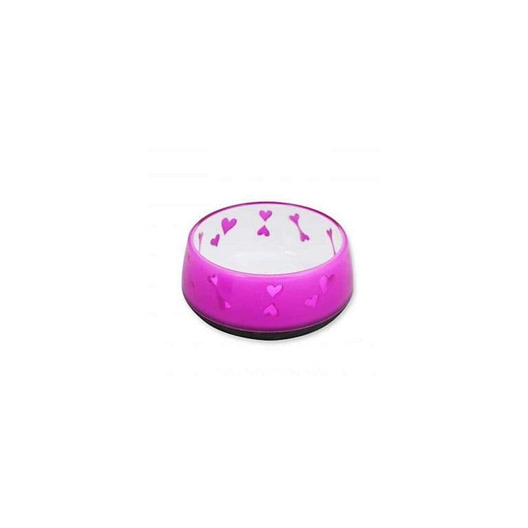 All For Paws Anti Slip Bowl Pink Hearts Dog Bowl (Small)