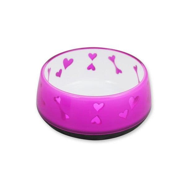 All For Paws Anti Slip Bowl Pink Hearts Dog Bowl (Medium)