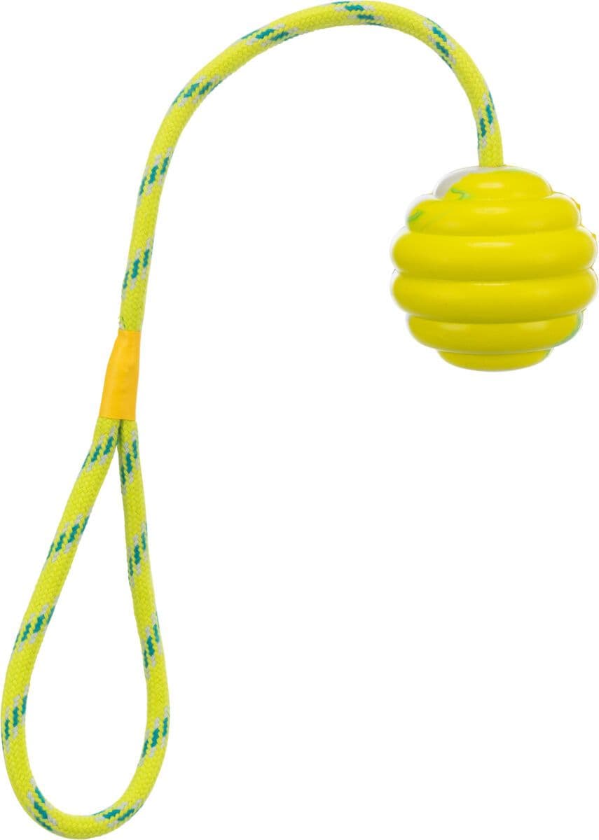 Trixie Natural Rubber Wavy Ball On A Rope (6/30cm)