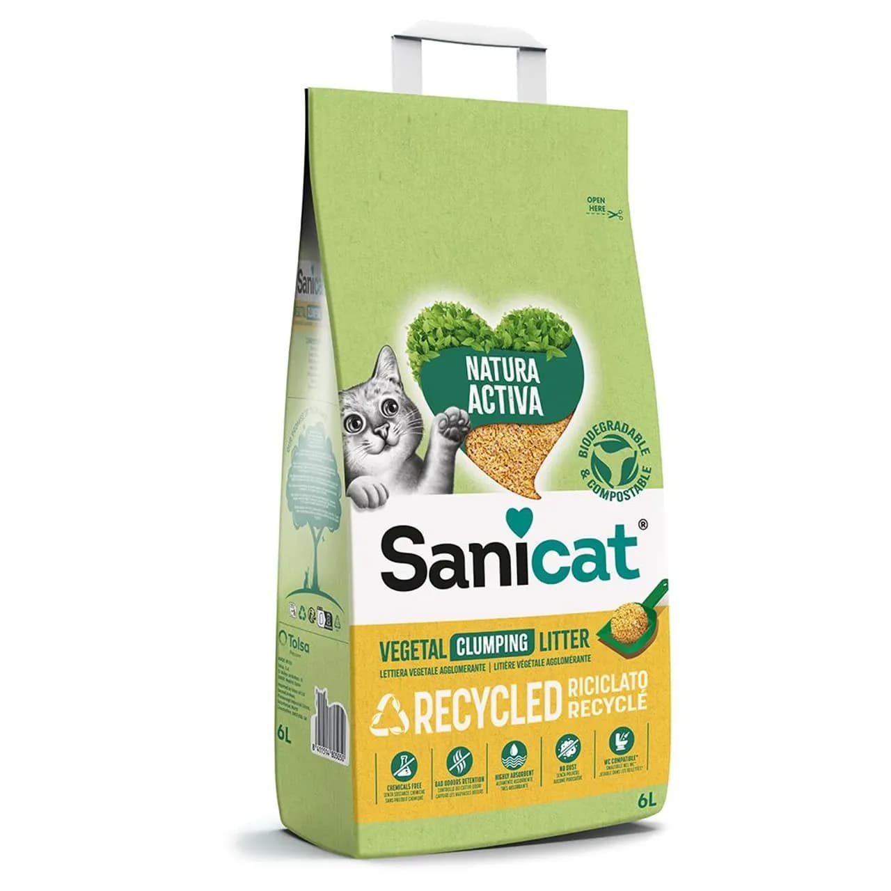 Sanicat 100% Corn Cob Vegetal Clumping Cat Litter (6L)