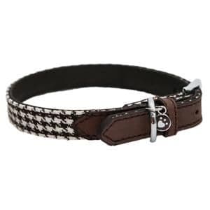 Rosewood Wag 'n' Walk Designer Collars Brown Houndstooth (16-20")