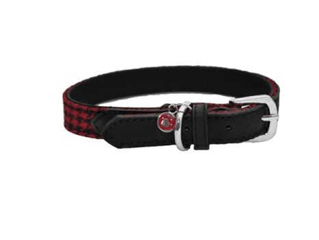 Rosewood Wag 'n' Walk Designer Collars Red/Black Houndstooth (8-12")