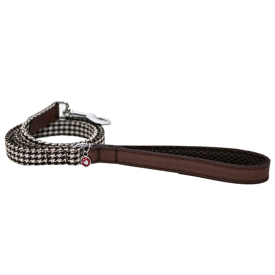 Rosewood Wag 'n' Walk Designer Leads Brown Houndstooth (3/4")