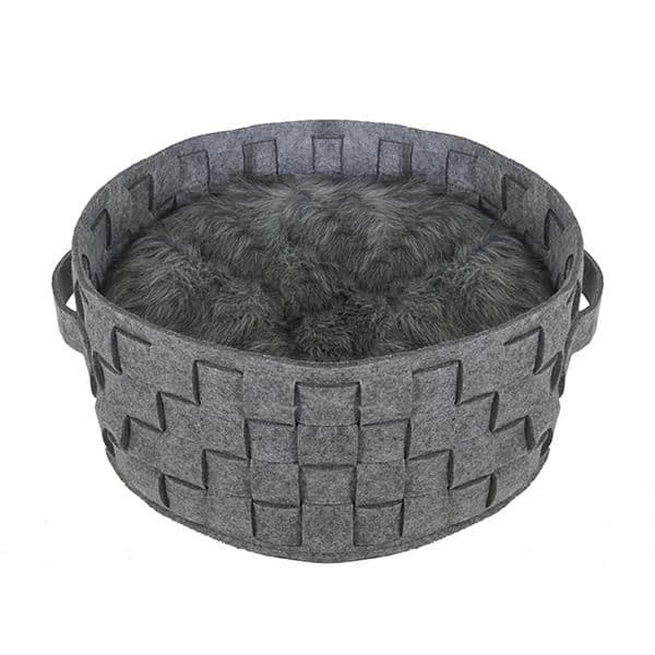 Rosewood Silver Felt & Fur Bed (Small)(43x43cm)