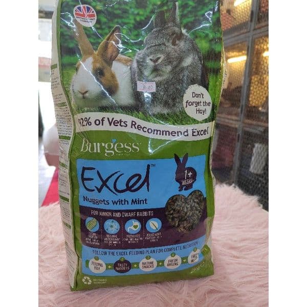 Burgess Excel Junior & Dwarf Rabbit Nuggets with Mint (Eco/2KG)
