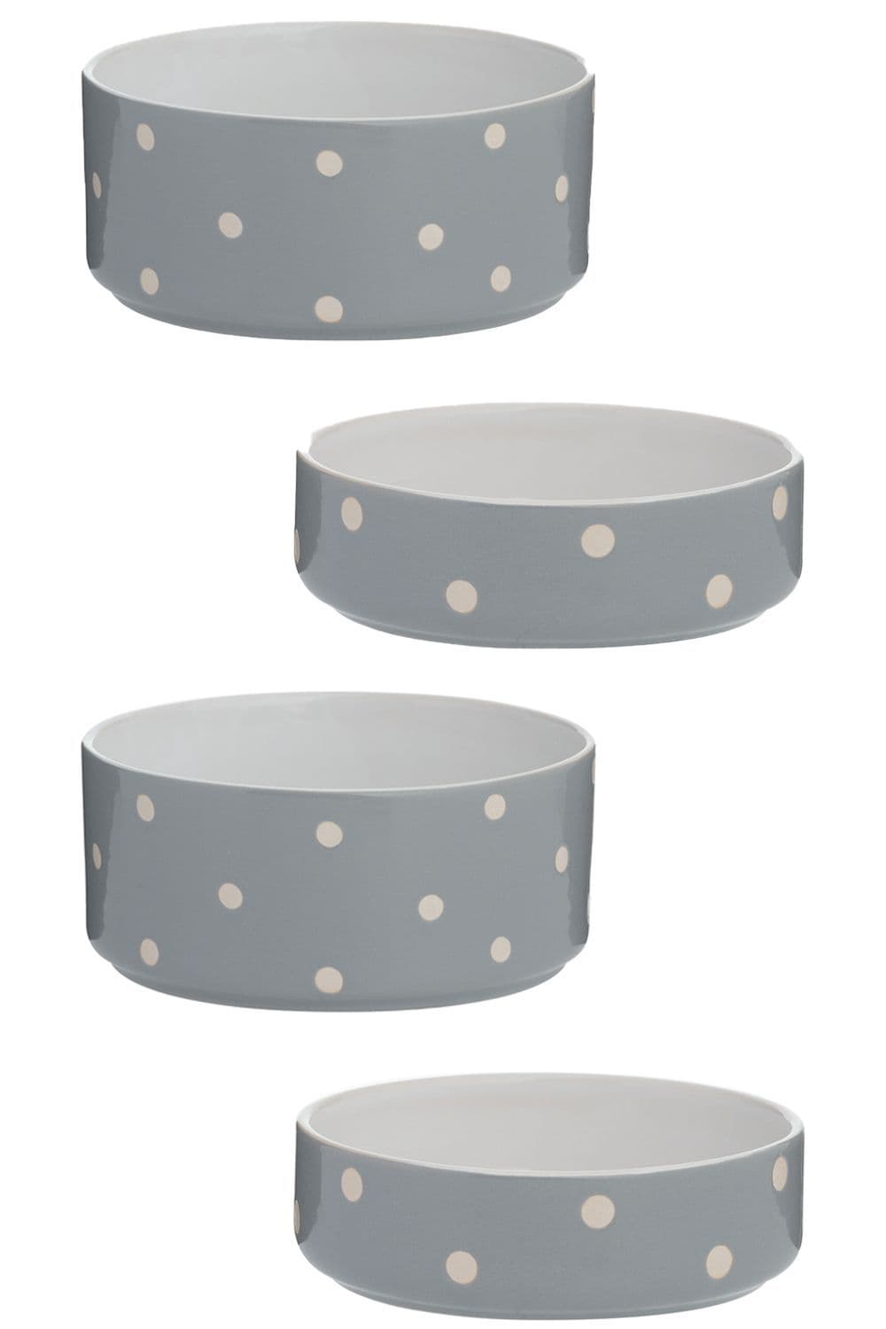 Mason Cash Polka Dot Grey Dog Bowl (18cm)