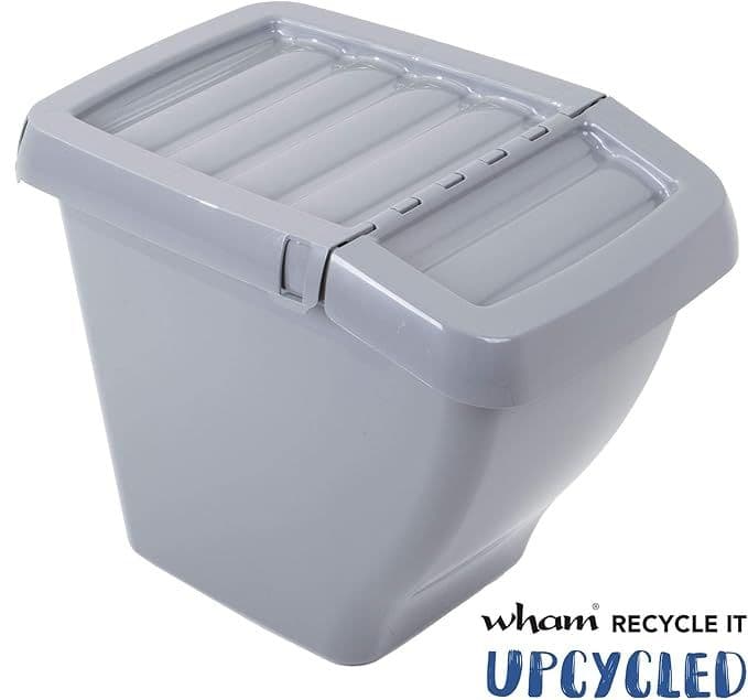Wham Recycle It Bin with Lid Grey (50L)
