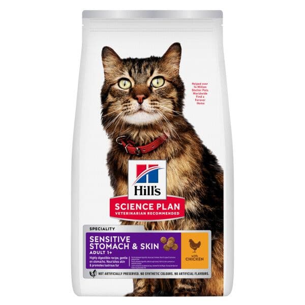 Hills Feline Adult 1+ Sensitive Stomach & Skin (1.5kg)