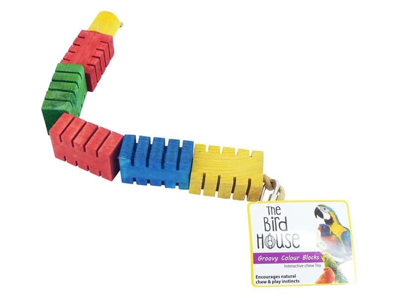 Happy Pet Products Groovy Colour Blocks Bird Toy - (Small)