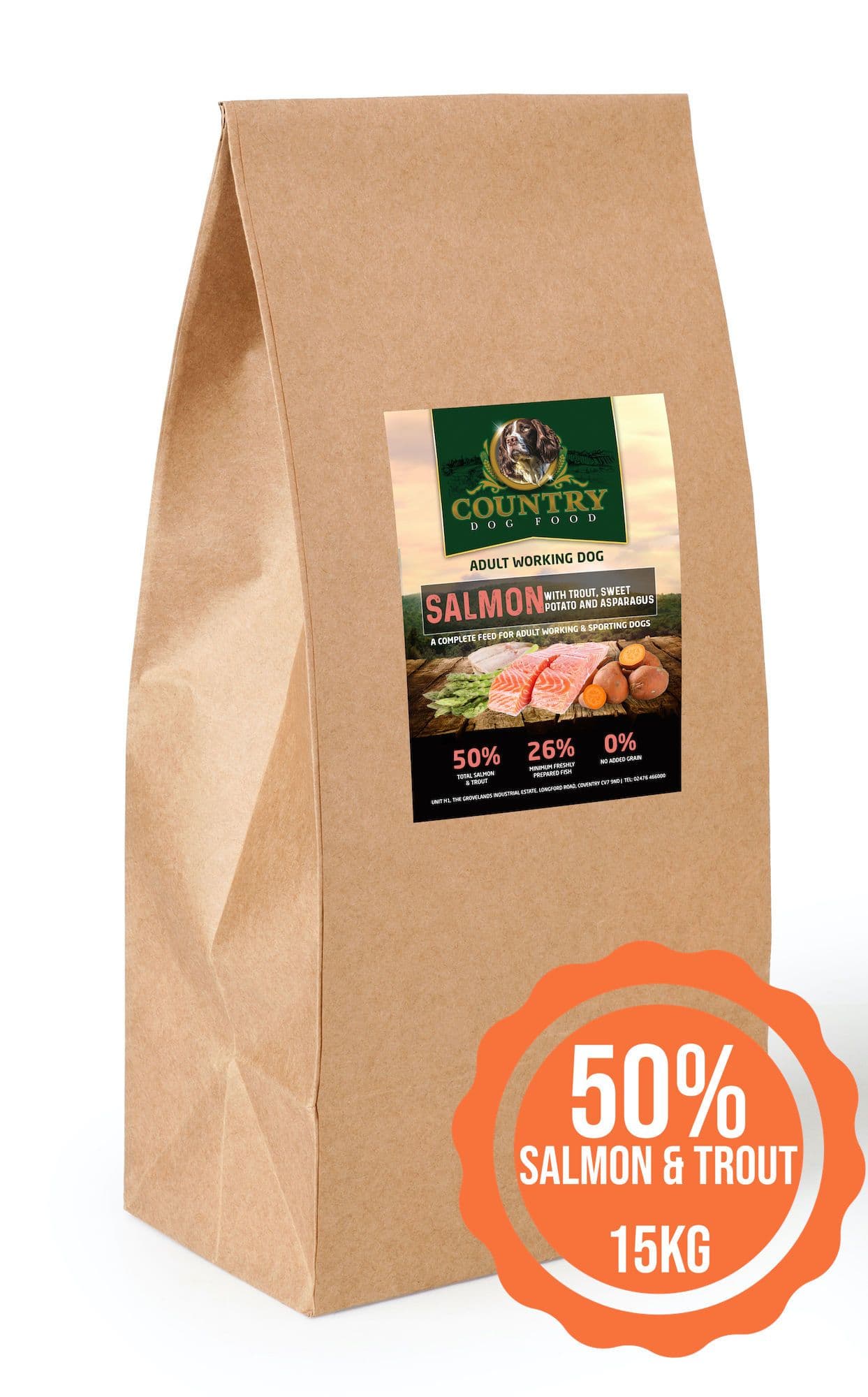 Mega Pet Adult Working Dog Grain Free Salmon,Trout, Sweet Potato & Asparagus (Eco/KG)
