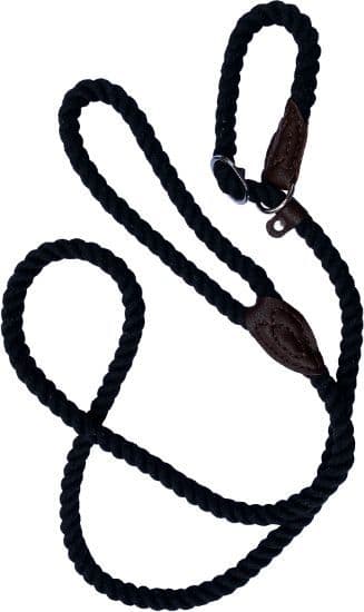 Hem & Boo Cotton Rope Trigger Lead Black (10mm x 1.2m)