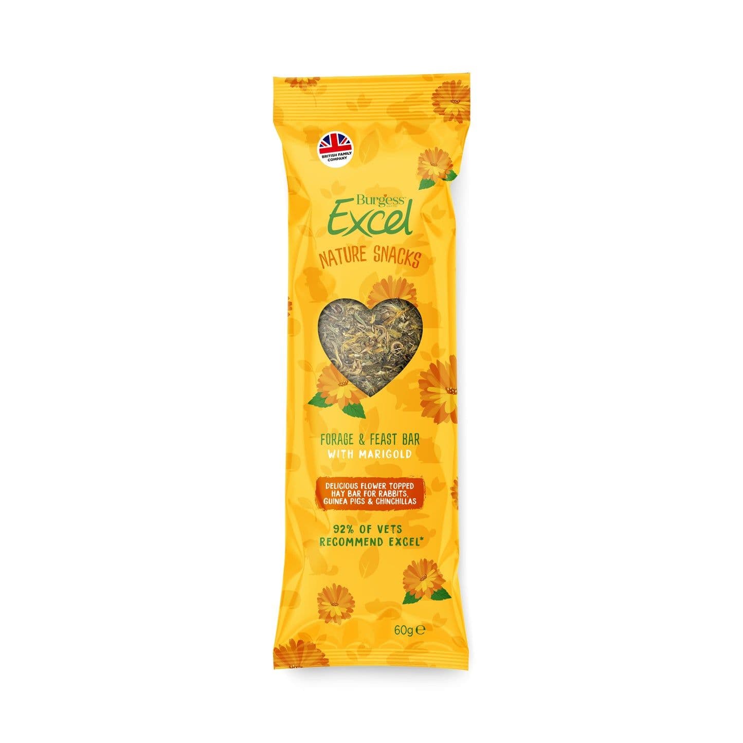 Burgess Excel Nature Snacks Forage & Feast Hay Bar with Marigold (60g)
