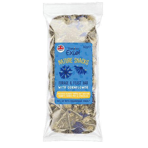 Burgess Excel Nature Snacks Forage & Feast Hay Bar with Cornflower (60g)