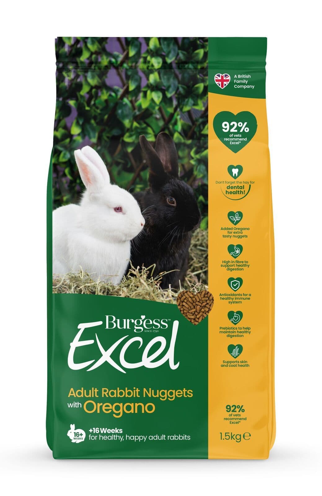 Burgess Excel Adult Rabbit Nuggets With Oregano (1.5kg)