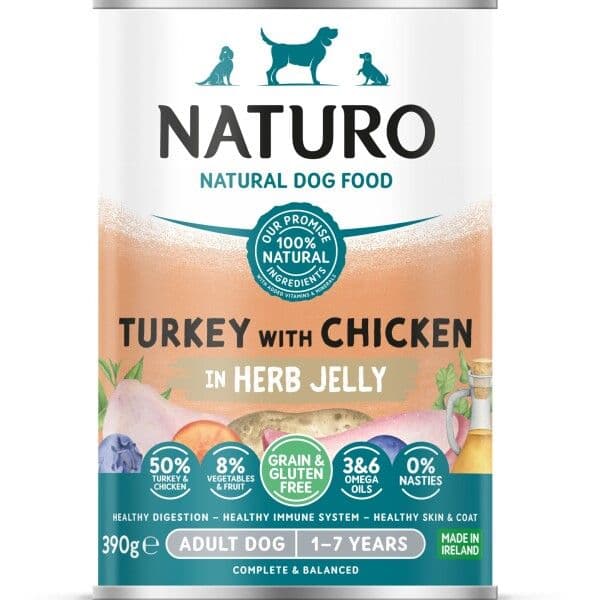 Naturo Adult Dog Turkey With Chicken In Herb Jelly (390g)