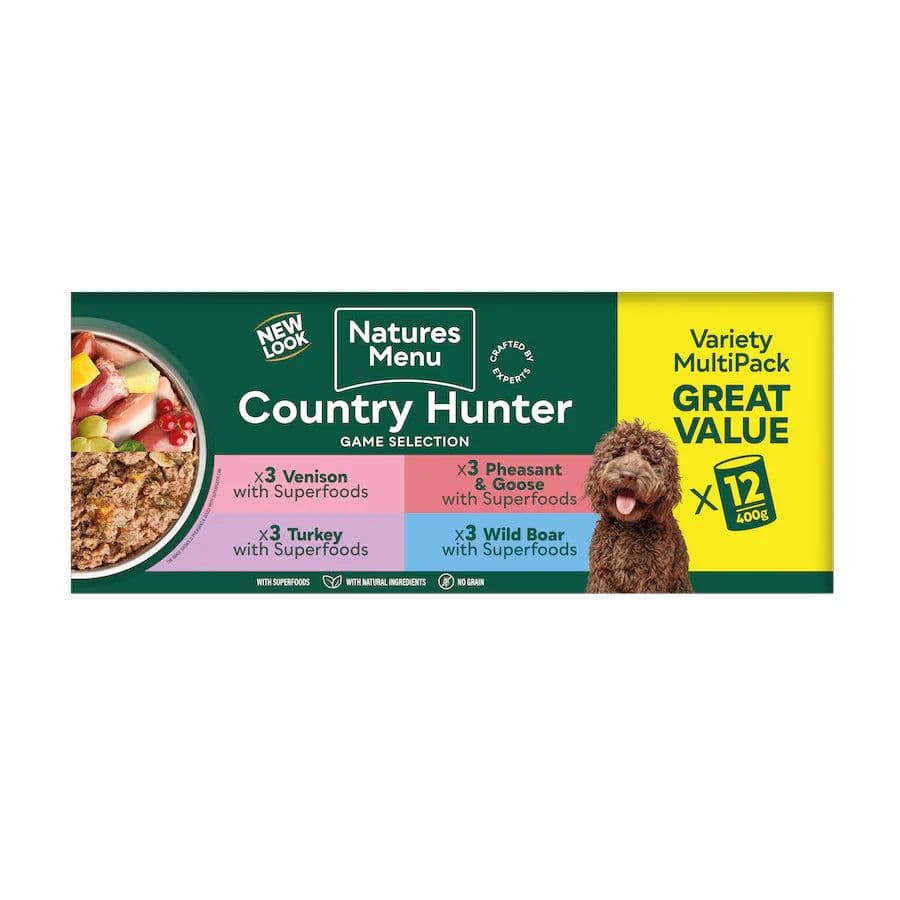 Natures Menu Country Hunter Dog Food Can Meat Selection Multipack (12x400g)